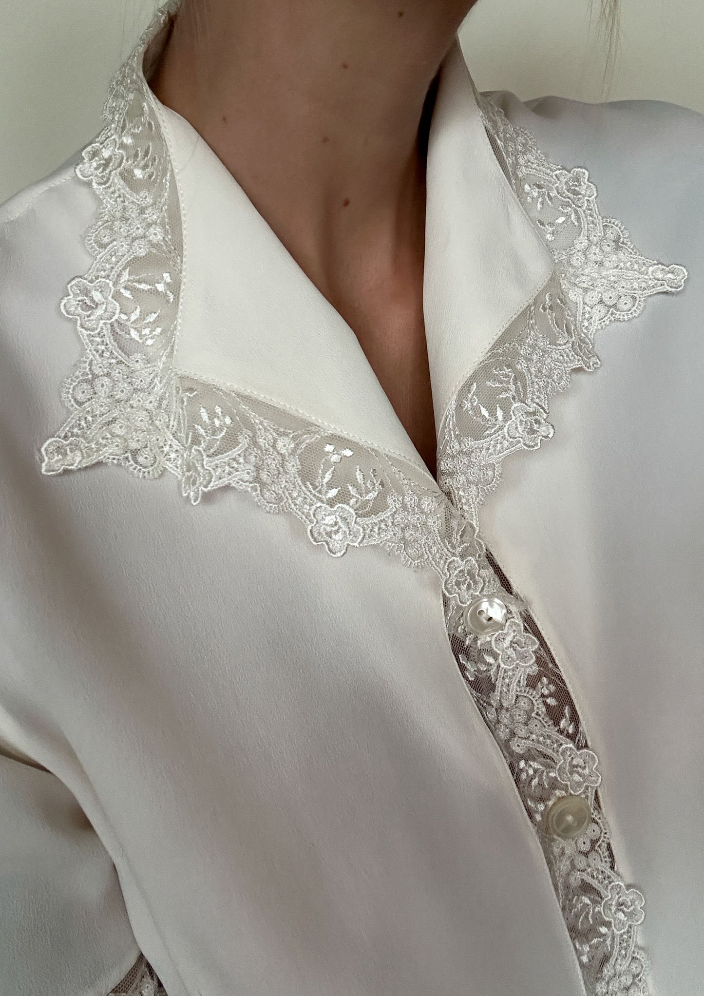 Vintage Silk Lace Blouse